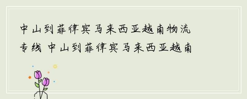 中山到菲律宾马来西亚越南物流专线 中山到菲律宾马来西亚越南物流公司