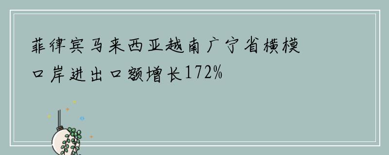 菲律宾马来西亚越南广宁省横模口岸进出口额增长172%